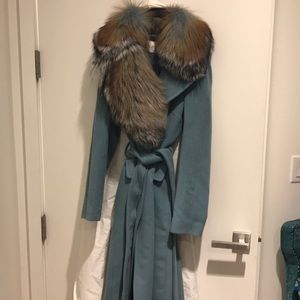 DVF Wool coat with genuine fox fur collar
